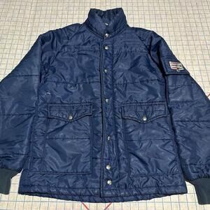 vintage 70's Puffer Coat Jacket L Nylon USA CHAMPION